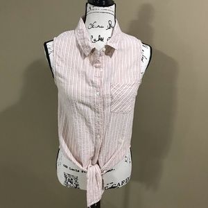 Boutique Button Up — Tie Bottom Top
